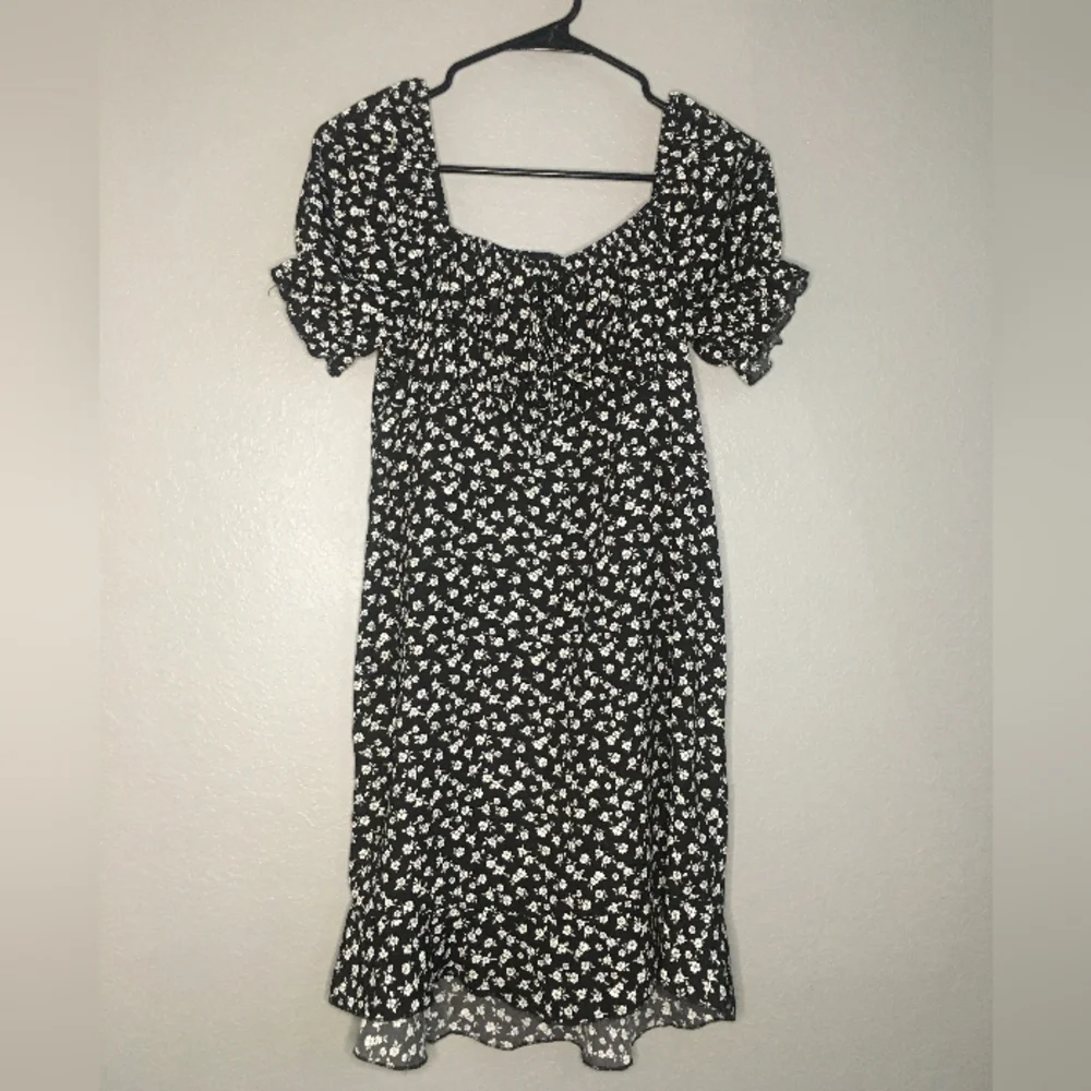 Floral Black and White Dress - Picture 1 of 4